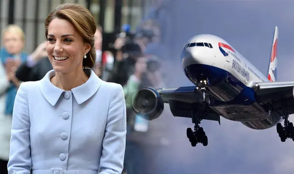 Kate Middleton în avion: iată de ce hainele ei nu intră niciodată la cală