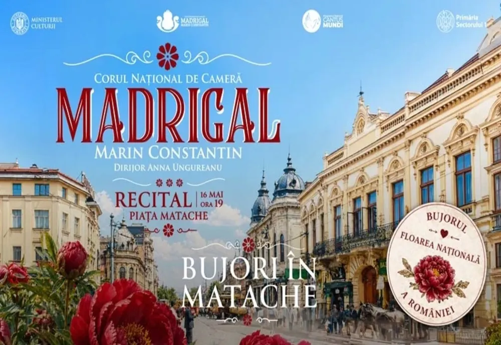 Corul Madrigal, concert extraordinar în Piața Matache, la Festivalul Bujorilor