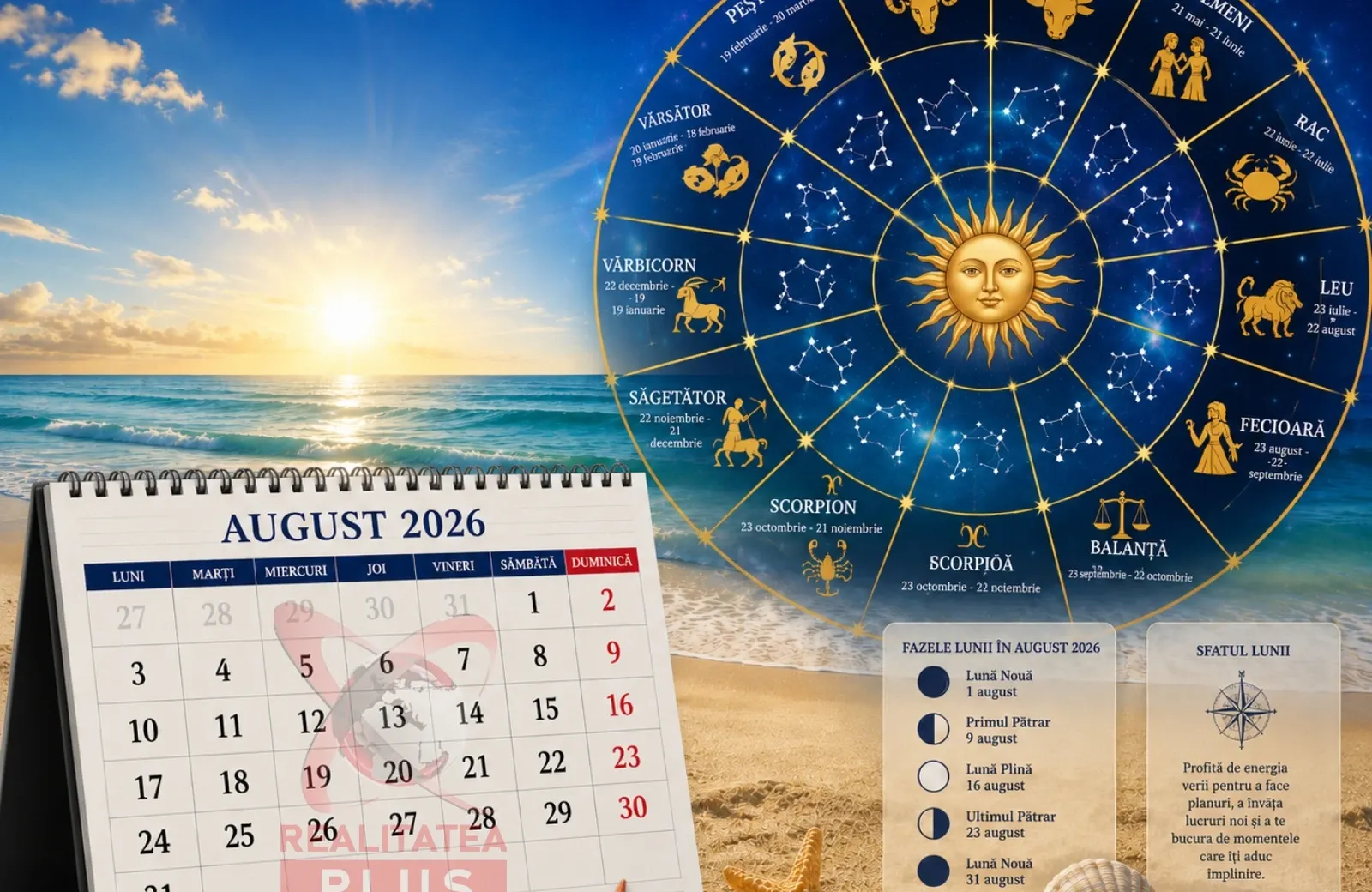Horoscopul zilei de duminică, 23 august 2026. Energie vindecătoare, împăcări și noi începuturi în dragoste