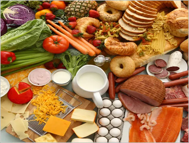 36454288 - various paleo diet products on wooden table